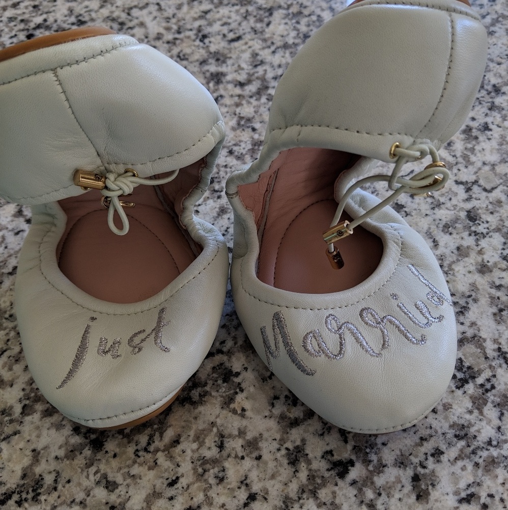 Kate Spade "Just Married" ballet flats